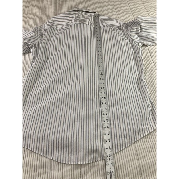 Christian Dior Monsieur Men’s 16 Blue Tan Stripe Button Up Long Sleeve Luxury - Picture 7 of 7